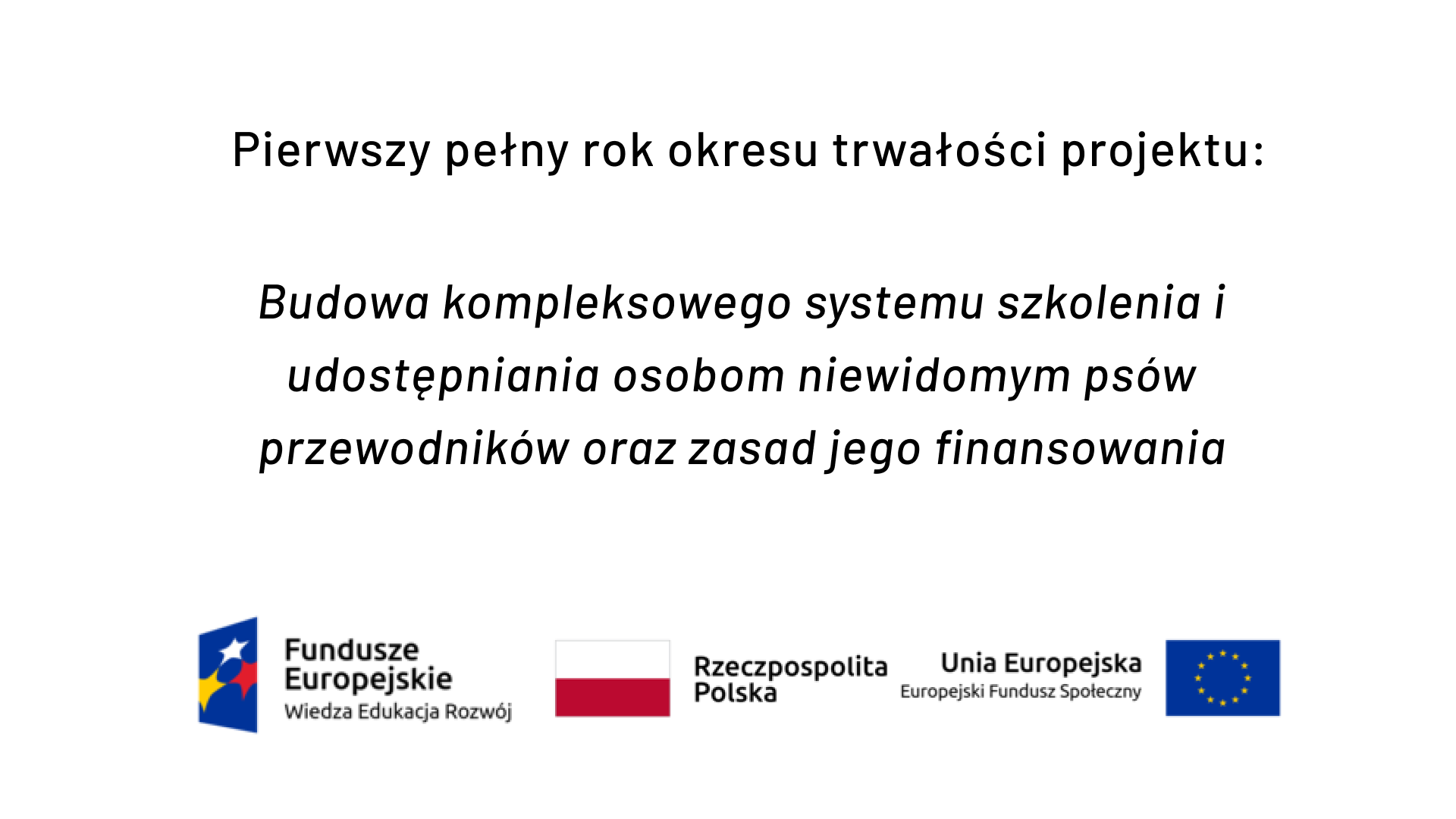 Zakończyliśmy pierwszy pełny rok okresu trwałości.